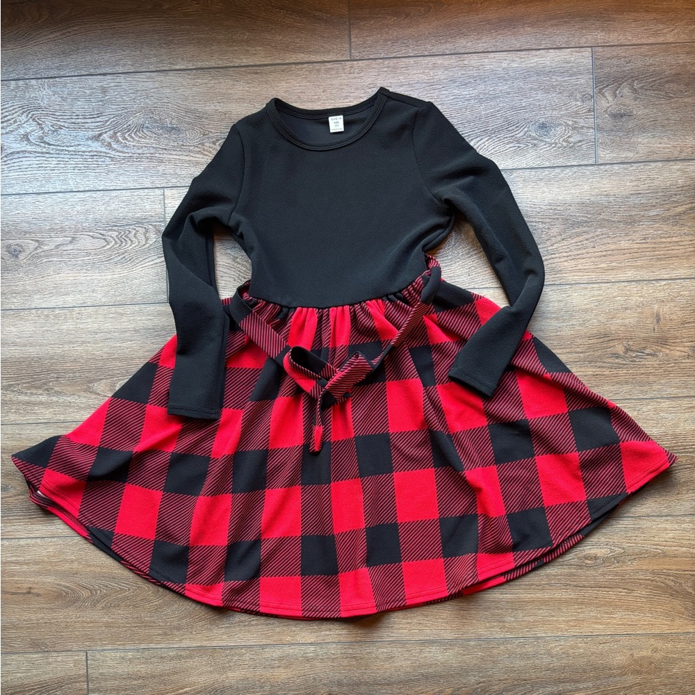 Girl’s Red & Black Buffalo Plaid Dress